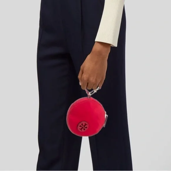 Tory Burch Red Nylon/Leather Round Wristlet - Picture 8 of 8